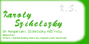 karoly szihelszky business card